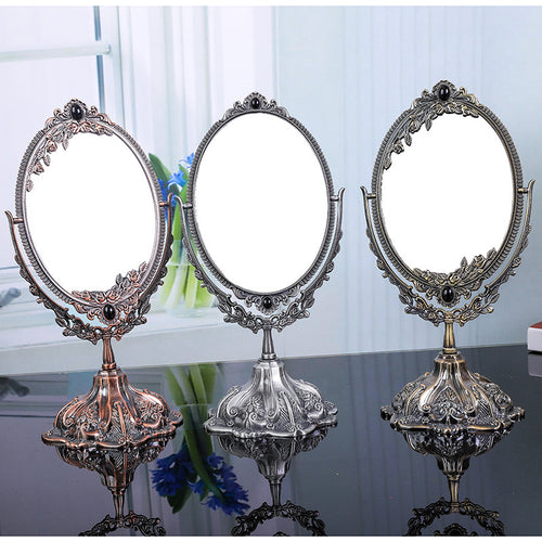 Elegant Oval Vanity Mirror: Vintage-Inspired Tabletop Cosmetic Mirror